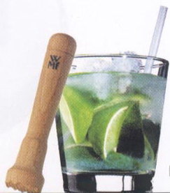 Wodden muddler for making the perfect old fashioned, mojito and other fruit drinks.