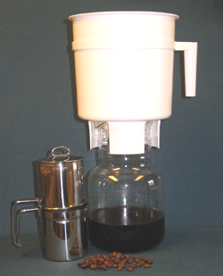Toddy cold brew coffee maker, reduces the oils and fatty acids found in hot brewed coffee and Neopolitan coffee maker
